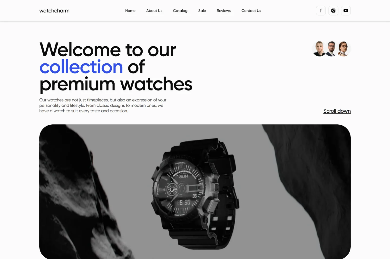 WatchCharm responsive watch store website